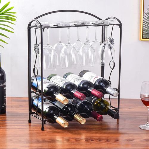 铁艺折叠红酒架简约创意个性葡萄酒架红酒杯架吊杯架挂杯架多瓶装